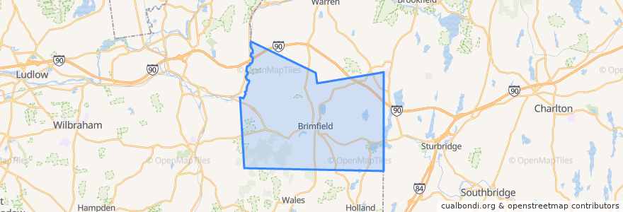 Mapa de ubicacion de Brimfield.