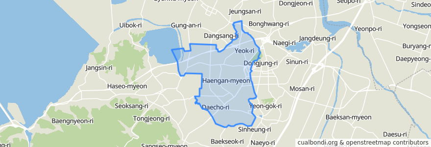 Mapa de ubicacion de Haengan-myeon.
