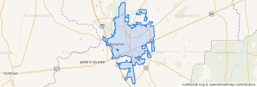 Mapa de ubicacion de Valdosta.