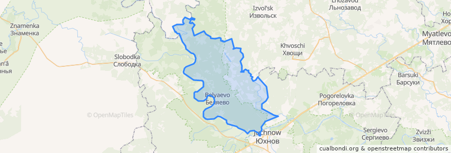 Mapa de ubicacion de сельское поселение Деревня Беляево.