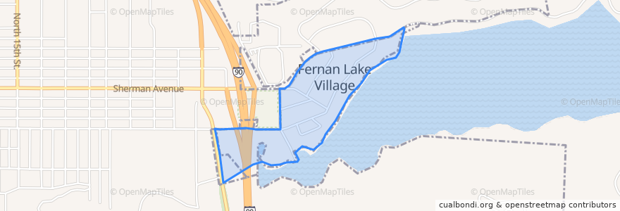 Mapa de ubicacion de Fernan Lake Village.