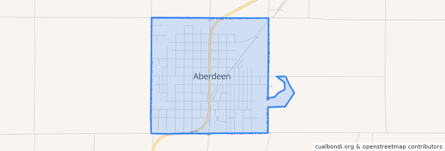 Mapa de ubicacion de Aberdeen.