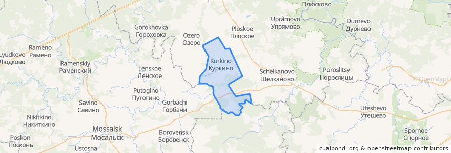 Mapa de ubicacion de сельское поселение Деревня Куркино.