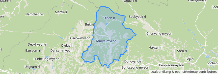 Mapa de ubicacion de Murya-myeon.