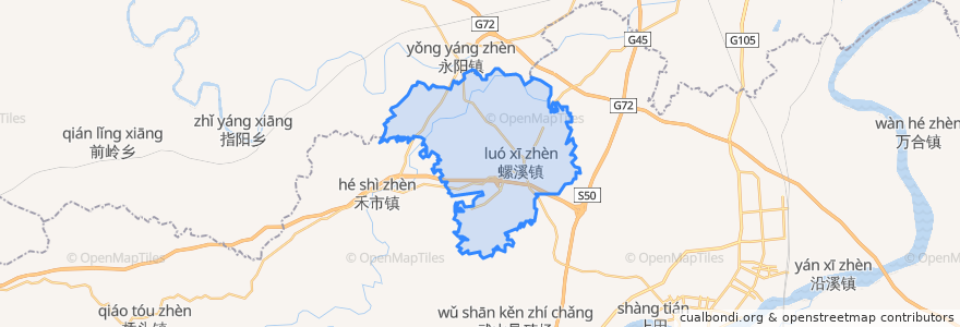 Mapa de ubicacion de Luoxi.
