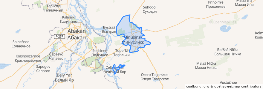 Mapa de ubicacion de городской округ Минусинск.