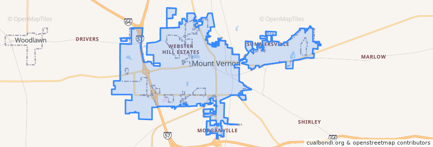 Mapa de ubicacion de Mount Vernon.