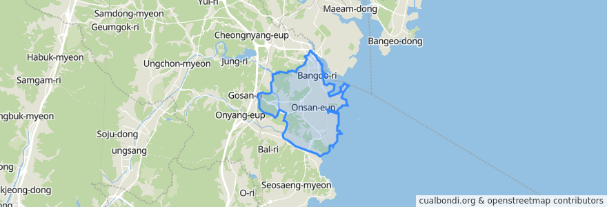 Mapa de ubicacion de 온산읍.