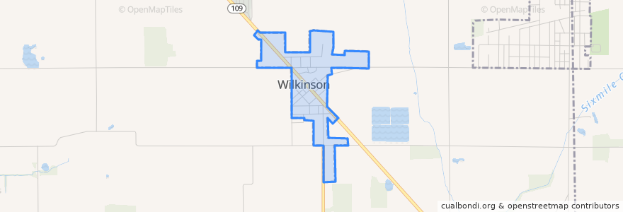 Mapa de ubicacion de Wilkinson.