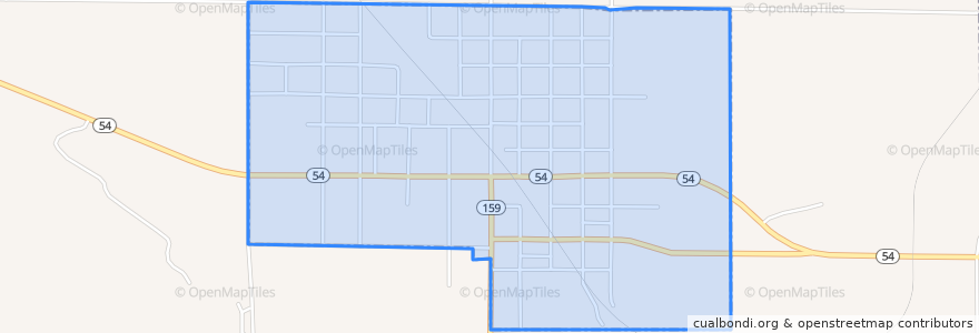 Mapa de ubicacion de Dugger.