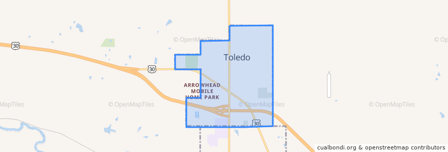Mapa de ubicacion de Toledo.