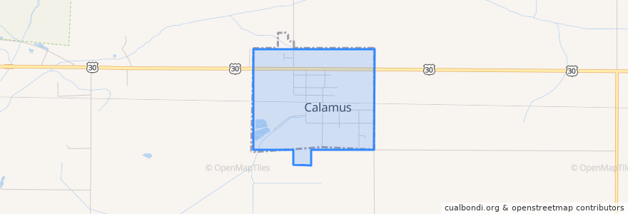 Mapa de ubicacion de Calamus.