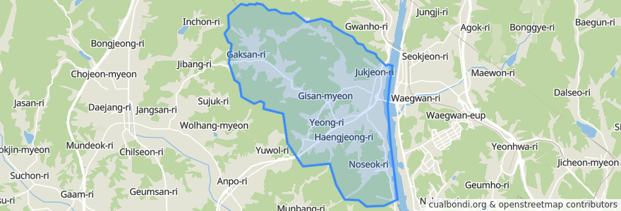Mapa de ubicacion de 기산면.