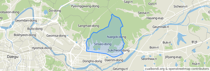 Mapa de ubicacion de 혁신동.