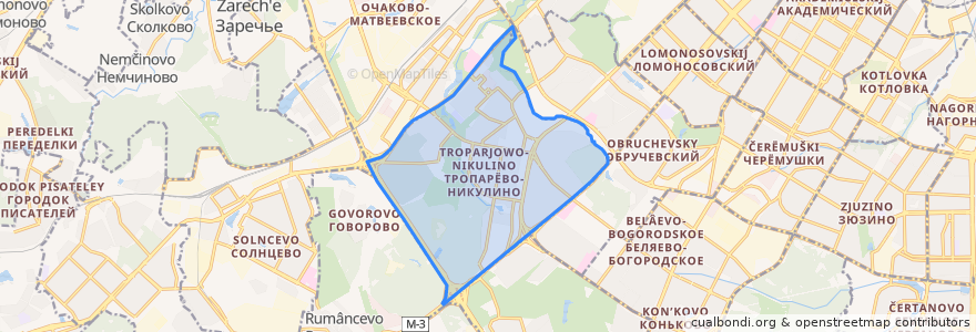Mapa de ubicacion de Troparyovo-Nikulino.