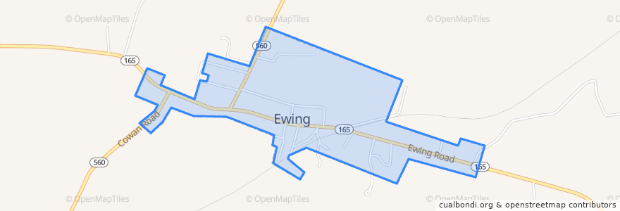 Mapa de ubicacion de Ewing.