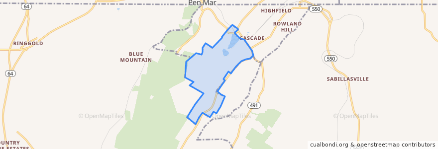 Mapa de ubicacion de Fort Ritchie.