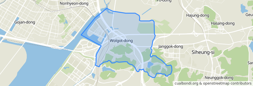 Mapa de ubicacion de Wolgot-dong.