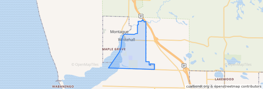 Mapa de ubicacion de Whitehall.