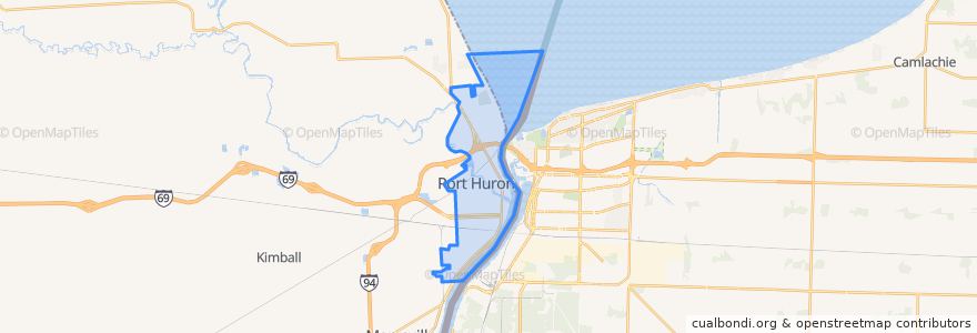 Mapa de ubicacion de بورت هرون.