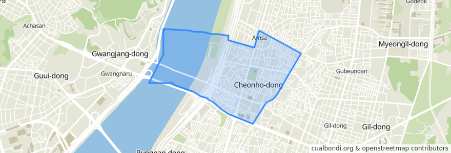 Mapa de ubicacion de Cheonho 2(i)-dong.