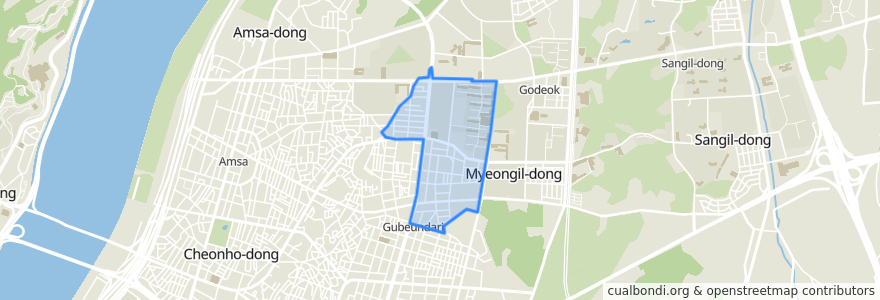 Mapa de ubicacion de Myeongil 1(il)-dong.