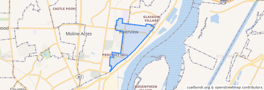 Mapa de ubicacion de Riverview.