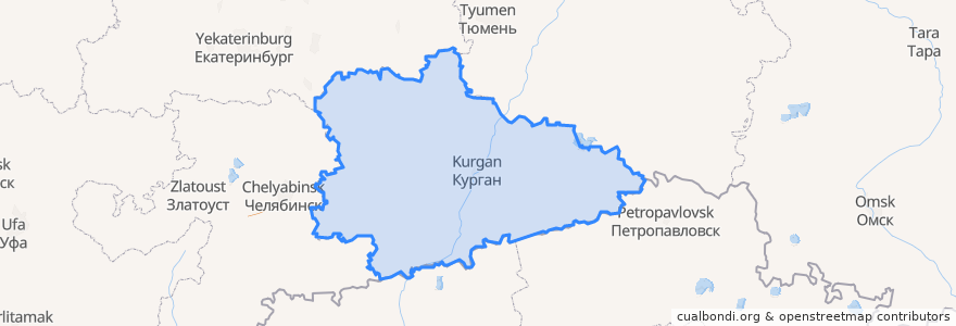 Mapa de ubicacion de Курганская область.