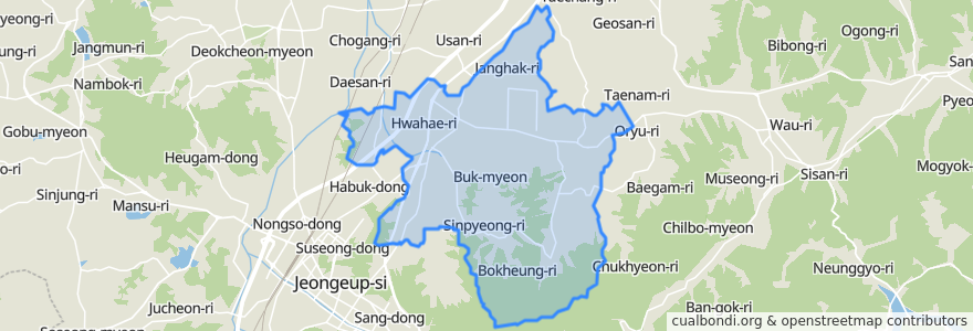 Mapa de ubicacion de 北面.