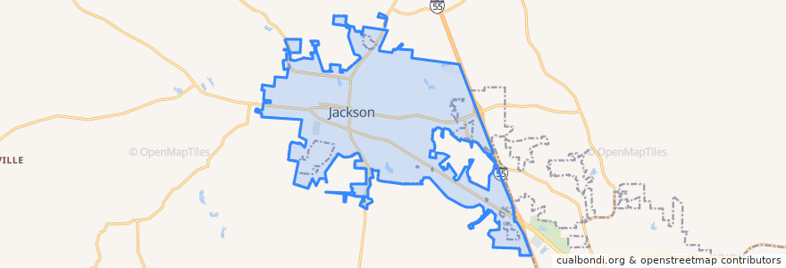 Mapa de ubicacion de Jackson.