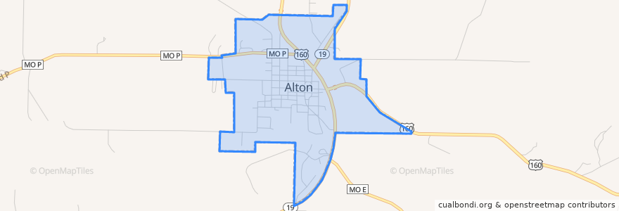 Mapa de ubicacion de Alton.