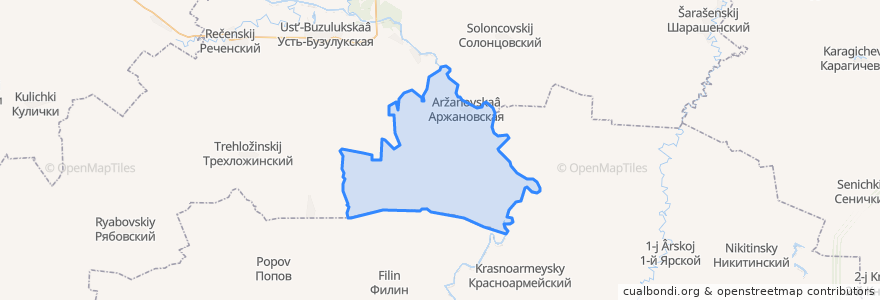 Mapa de ubicacion de Аржановское сельское поселение.