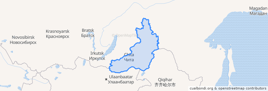 Mapa de ubicacion de 外贝加尔边疆区.