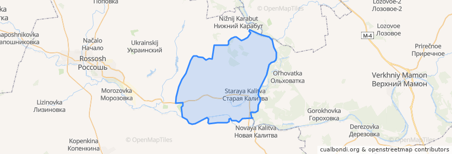 Mapa de ubicacion de Старокалитвенское сельское поселение.