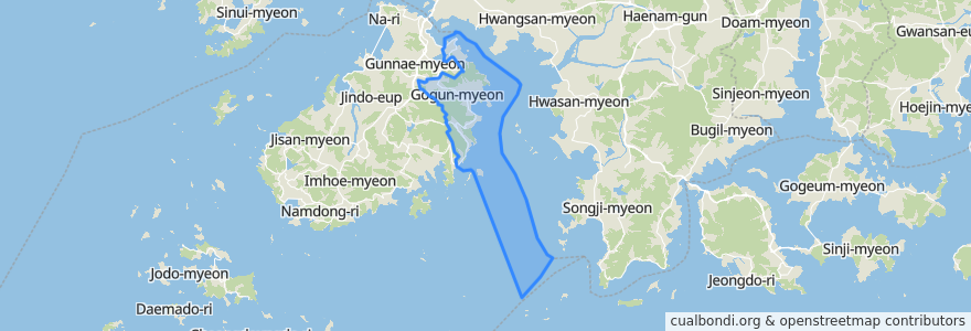 Mapa de ubicacion de 古郡面.
