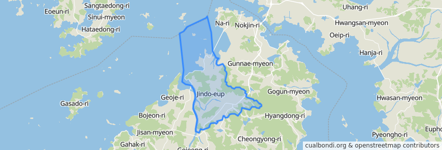 Mapa de ubicacion de 珍島邑.
