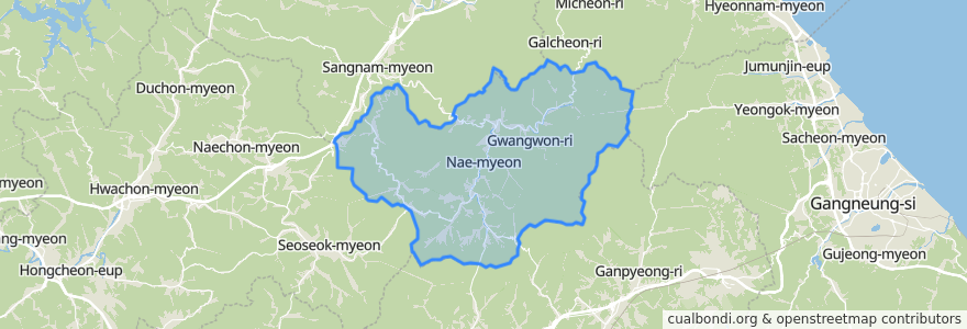 Mapa de ubicacion de Nae-myeon.