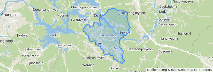 Mapa de ubicacion de Susan-myeon.
