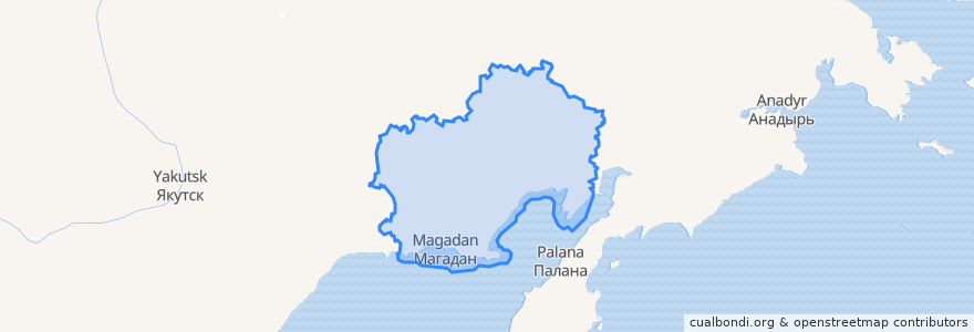 Mapa de ubicacion de Magadan Oblast.