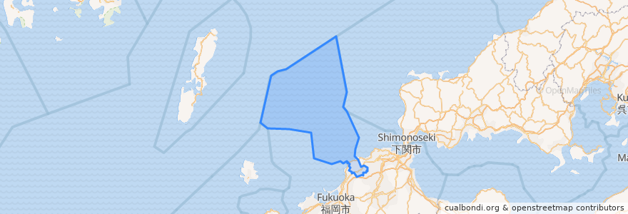 Mapa de ubicacion de Munakata.