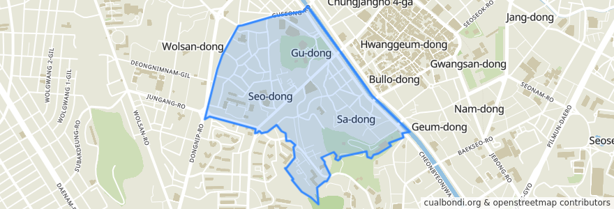 Mapa de ubicacion de 社稷洞.
