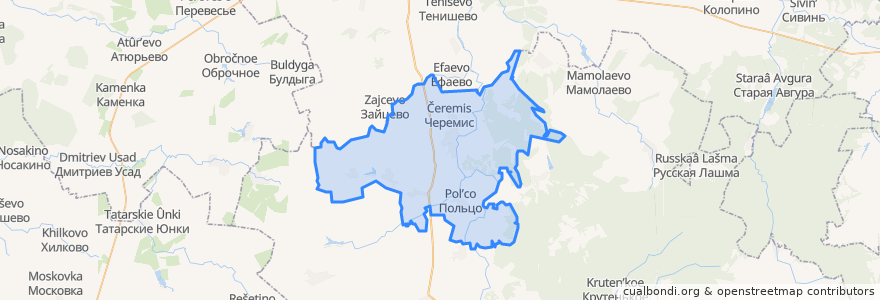 Mapa de ubicacion de Рыбкинское сельское поселение.