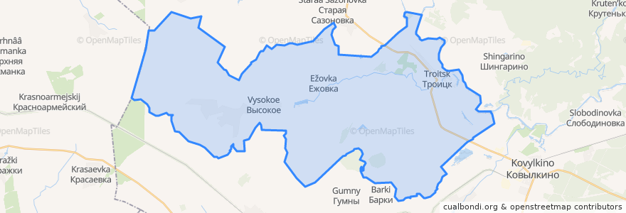 Mapa de ubicacion de Троицкое сельское поселение.