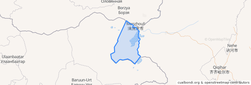 Mapa de ubicacion de 新巴尔虎右旗.