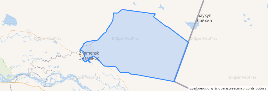 Mapa de ubicacion de Znamensk.