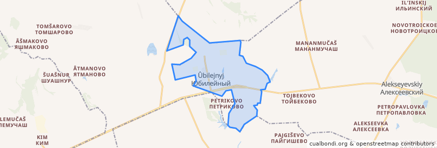 Mapa de ubicacion de сельское поселение Юбилейное.