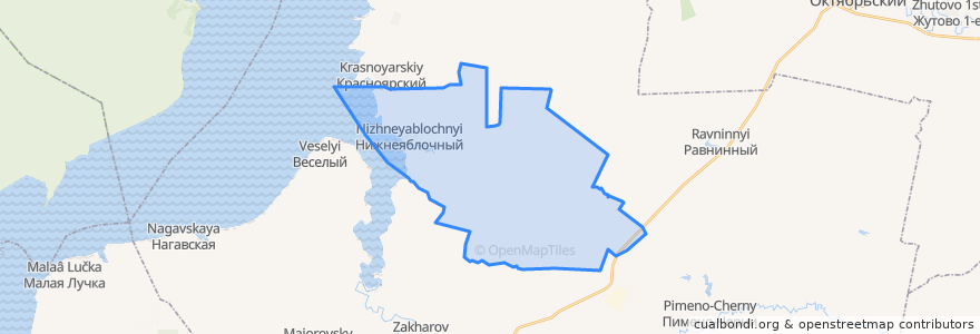 Mapa de ubicacion de Нижнеяблочное сельское поселение.