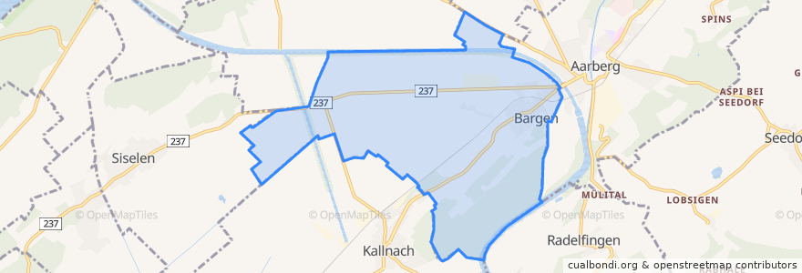 Mapa de ubicacion de Bargen (BE).