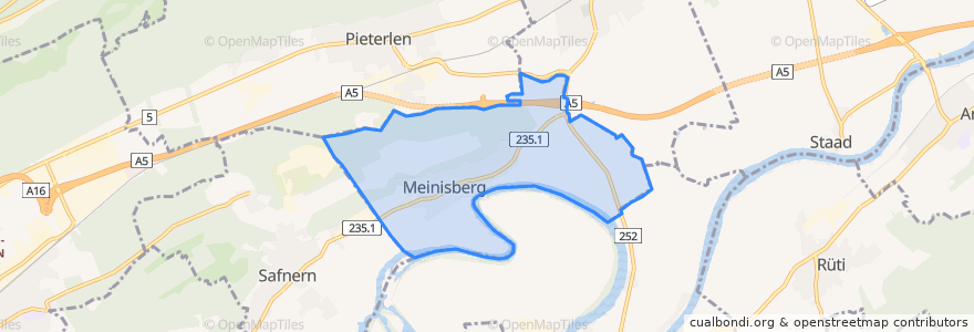 Mapa de ubicacion de Meinisberg.