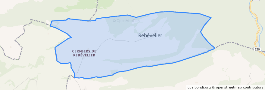 Mapa de ubicacion de Rebévelier.